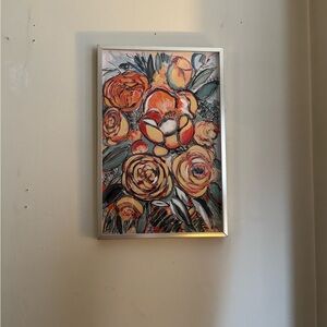 Floral Art Print in Silver Frame